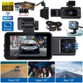thumbnail image 1 of 3-in-1 1080P HD Dash Cam with Night Vision - Front, Interior & Rear View Video Recorder for Cars, G-Sensor, Loop Recording, WiFi Enabled, 1 of 10