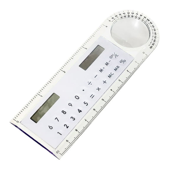 3-in-1 10cm Solar Ruler Calculator Multifunctional Large Display Screen Mini Solar Card Ruler Calculator