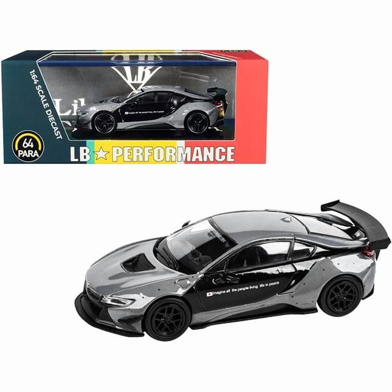 3 in. 1-64 Scale Liberty Walk LB Performance BMW i8 Diecast Model Car, Gray & Black