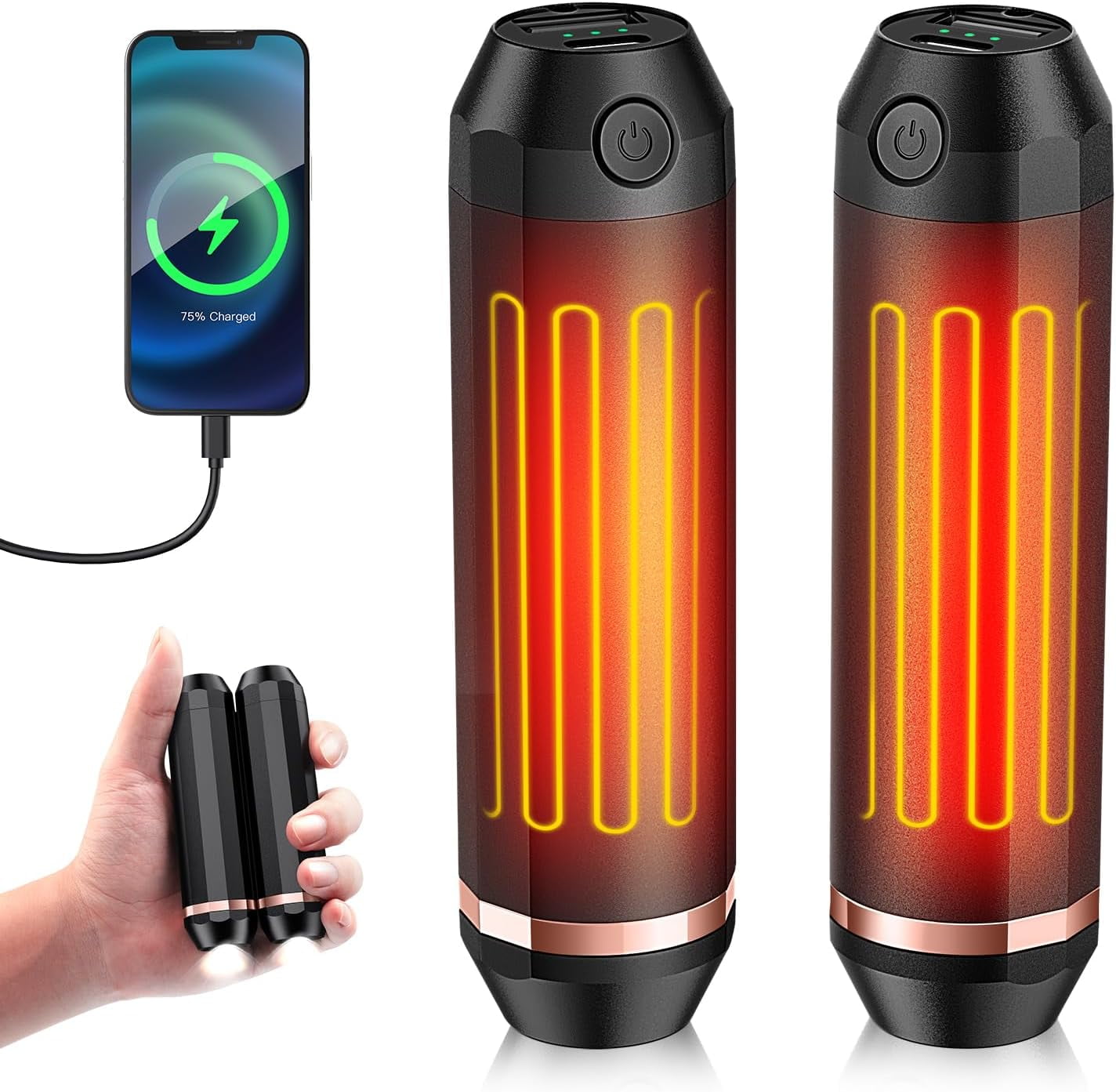 Mylyis Rechargeable Hand Warmer - 5000mAh, UFO Astronaut Design With LED Night Light, UL Certified 5 thumbnail image