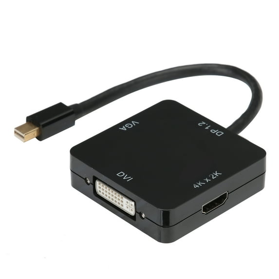 3‑in‑1 Adapter Mini DP to HDMI/VGA/DVI High Definition Converter Cable Anti‑Interference
