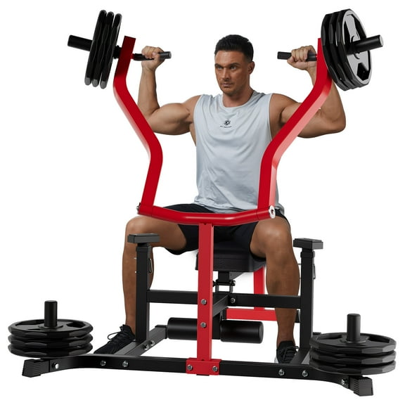 3-in-1 Adjustable Chest Press Bench Machine, Flat/Incline/Decline with Independent Converging Arms, 450LBS Capacity Full Body Strength Training Equipment for Home Gym
