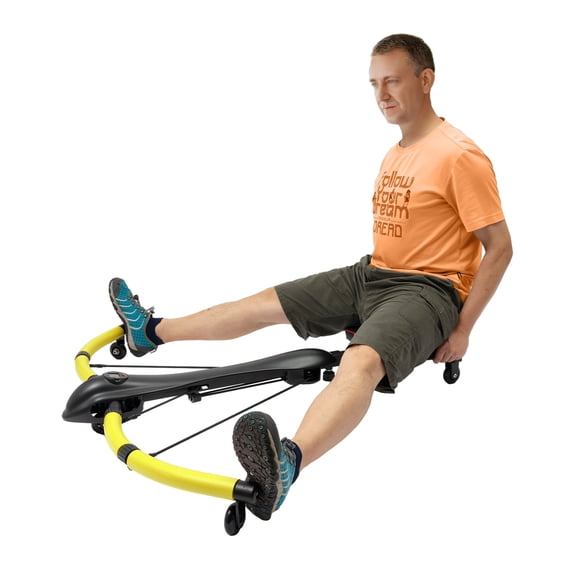 3-in-1 Adjustable Home Gym System - 330lbs Capacity Full Body Workout Machine with Smart LCD Display (Black/Yellow)