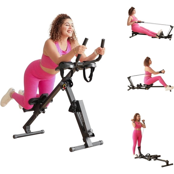3-in-1 Adjustable  and Foldable Rowing  for Home Gym with LCD Display, 265lbs Capacity