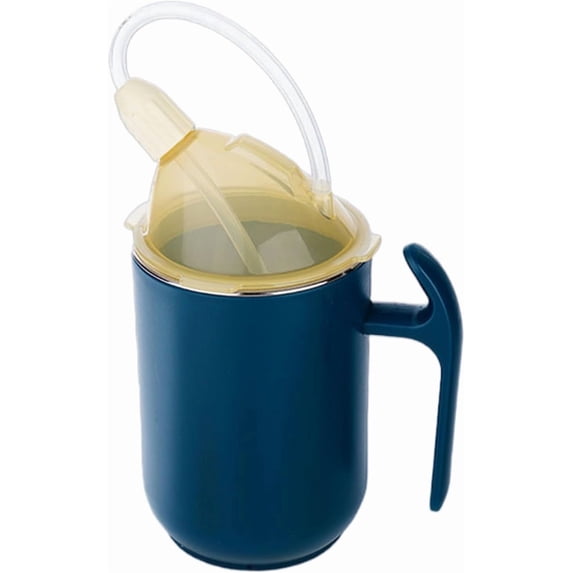 3-in-1 Adult Sippy Cup - 400ml Leak Proof Drinking Aid with Two Lids & Handles for Seniors, Patients, Disabled, Maternity