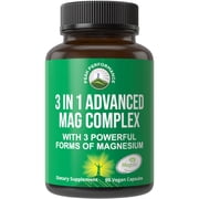 3 in 1 Advanced Magtein Magnesium Complex Capsules with Clinically Tested Magnesium L-Threonate, Glycinate & Taurinate.
