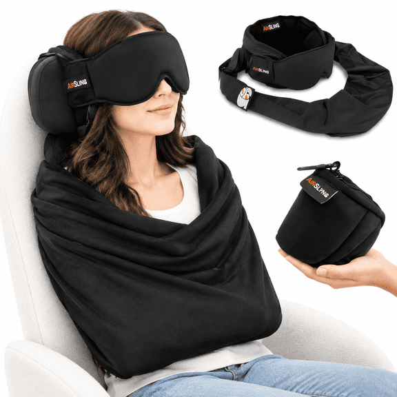 3-in-1 Airplane Sleep Support System - Integrated Plane Sleeping Accessories With Memory Foam Long Haul Flightow Adjustable Trave