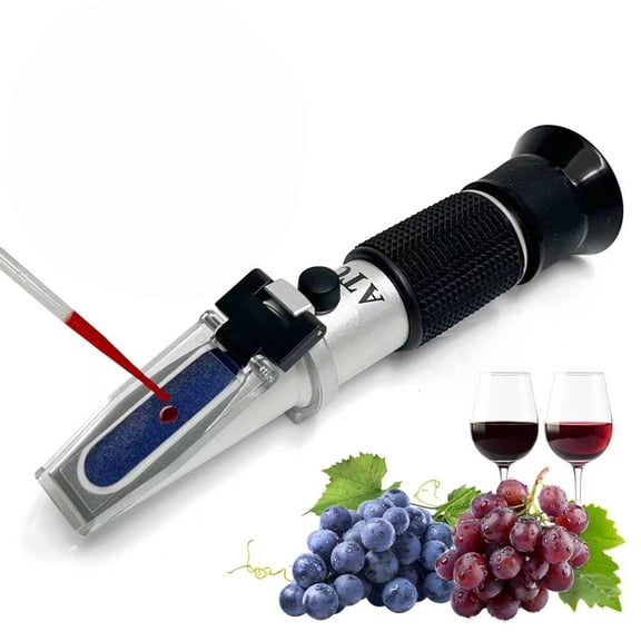 3-in-1 Alcohol Refractometer Kit for Home Brewers | Measures Brix (0-40%), Alcohol (0-25%), Baume (0-20%) | ATC for Beer, Wine, Mead & Grape Must Sugar Content