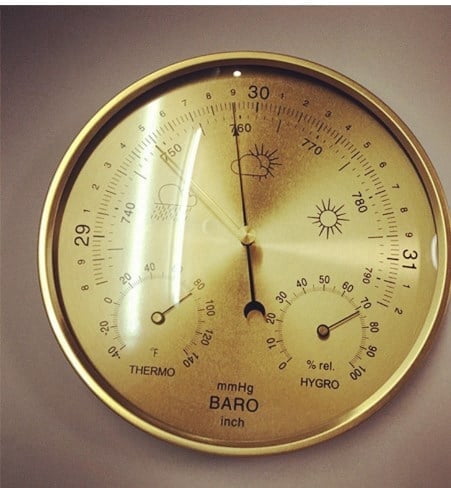 3-in-1 All-Season Wall Hanging Thermometer, Barometer, Hygrometer | Accurate Weather Station for Home and Office | Fahrenheit Edition in/Outdoor