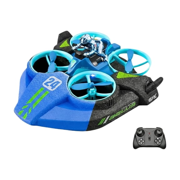 3-in-1 Amphibious Remote Control Vehicle, Land and Water Transformation Car, High Speed RC Stunt Racer, All Terrain Electronic Hobby Model Kit, Blue