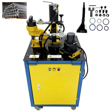 3-in-1 Angle Iron Processing Machine Punching Chamfering Cutting Electric Hydraulic Multifunctional 110V