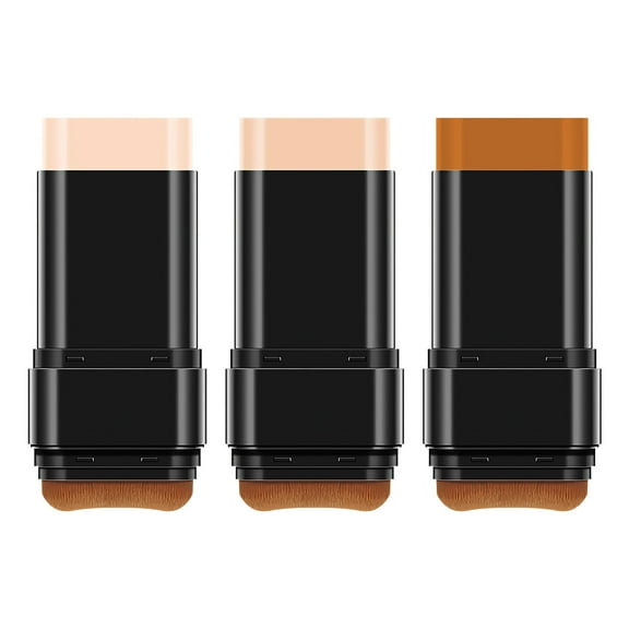 3-in-1 Anti-Wrinkle Foundation Stick SPF 50, Korean Hydrating Lightweight Flawless Eraser Foundation Stick, Multi-Use Face Makeup Contour Pen with Brush, 20g