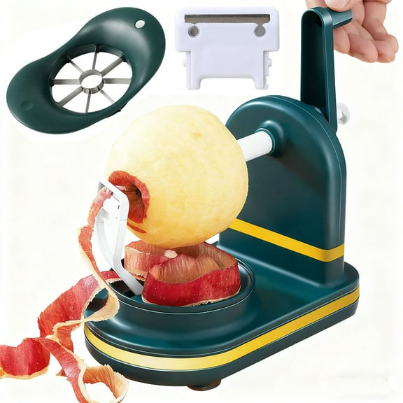 3-in-1 Apple Peeler Corer Slicer with Corer Slicer & Replacement Blades for Easy Applesauce & Pie Prep,Emerald Green