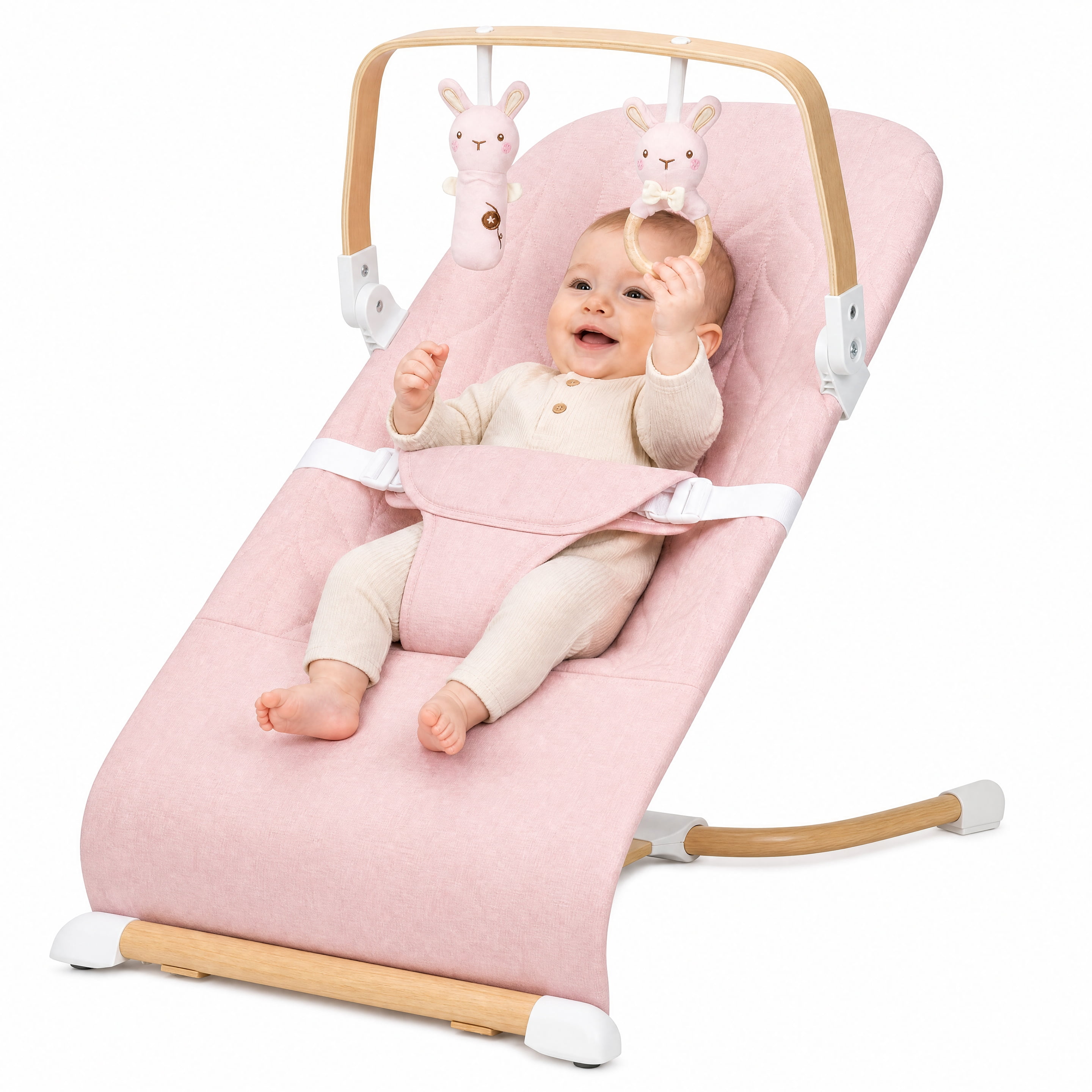 PRVAETU, Baby Bouncer, 3-in-1 Sit Play Relax, Foldable Pink - Walmart.com