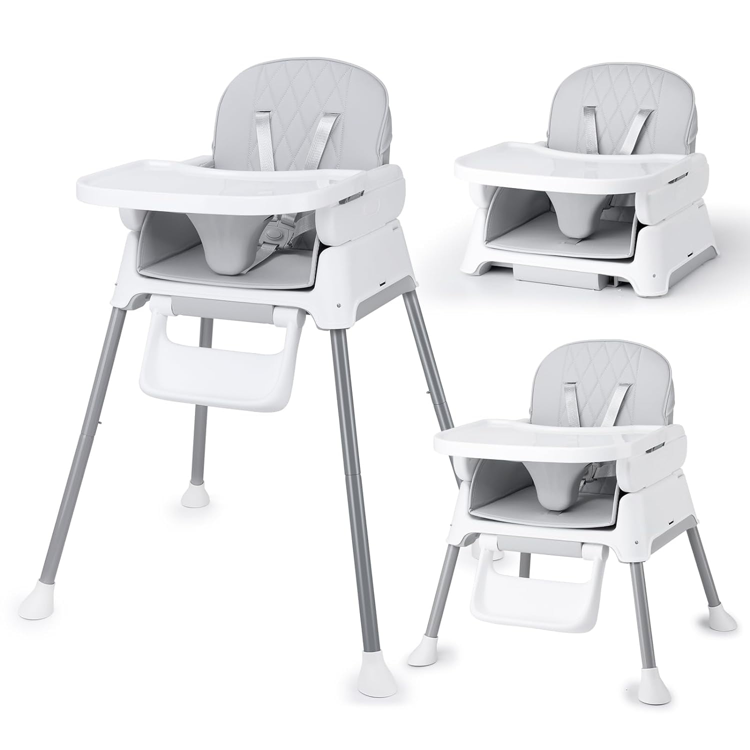 3 in 1 Baby High Chair, Bellababy Adjustable Convertible Chairs for