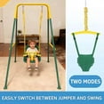 thumbnail image 1 of 2 in 1 Baby Jumper and Bouncer, Baby Swing Outdoor, Toddler Swing Sets for Kids Age 1-3, Green, 1 of 6