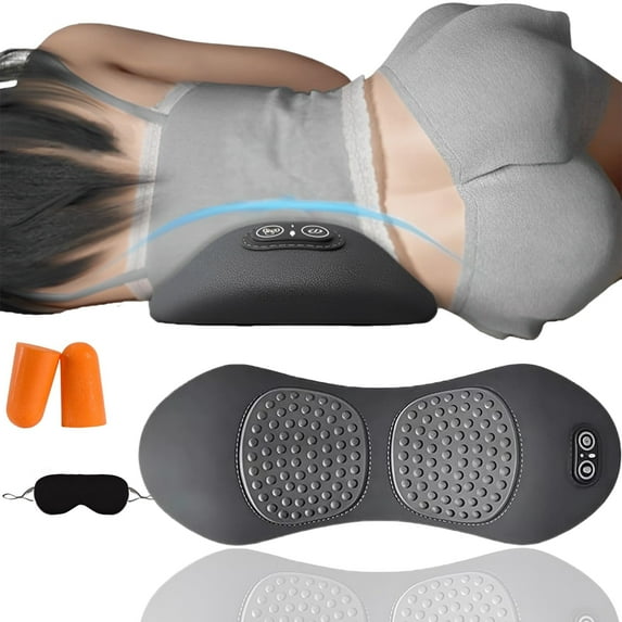 3-in-1 Back Massager, 2025 New Electric 3 in 1 Back Massager with Heat and Traction and Vibration for Bed and Chair, Backs Massagers for Neck and Shoulder (A)