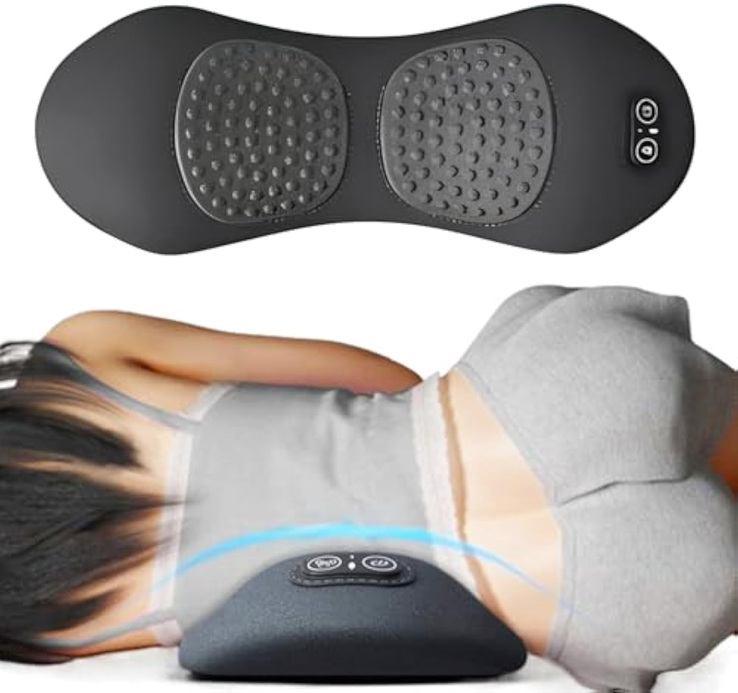 3-in-1 Back Massager, 2025 New Electric 3 in 1 Back Massager with Heat and Traction and Vibration for Bed and Chair, Backs Massagers for Neck and Shoulder