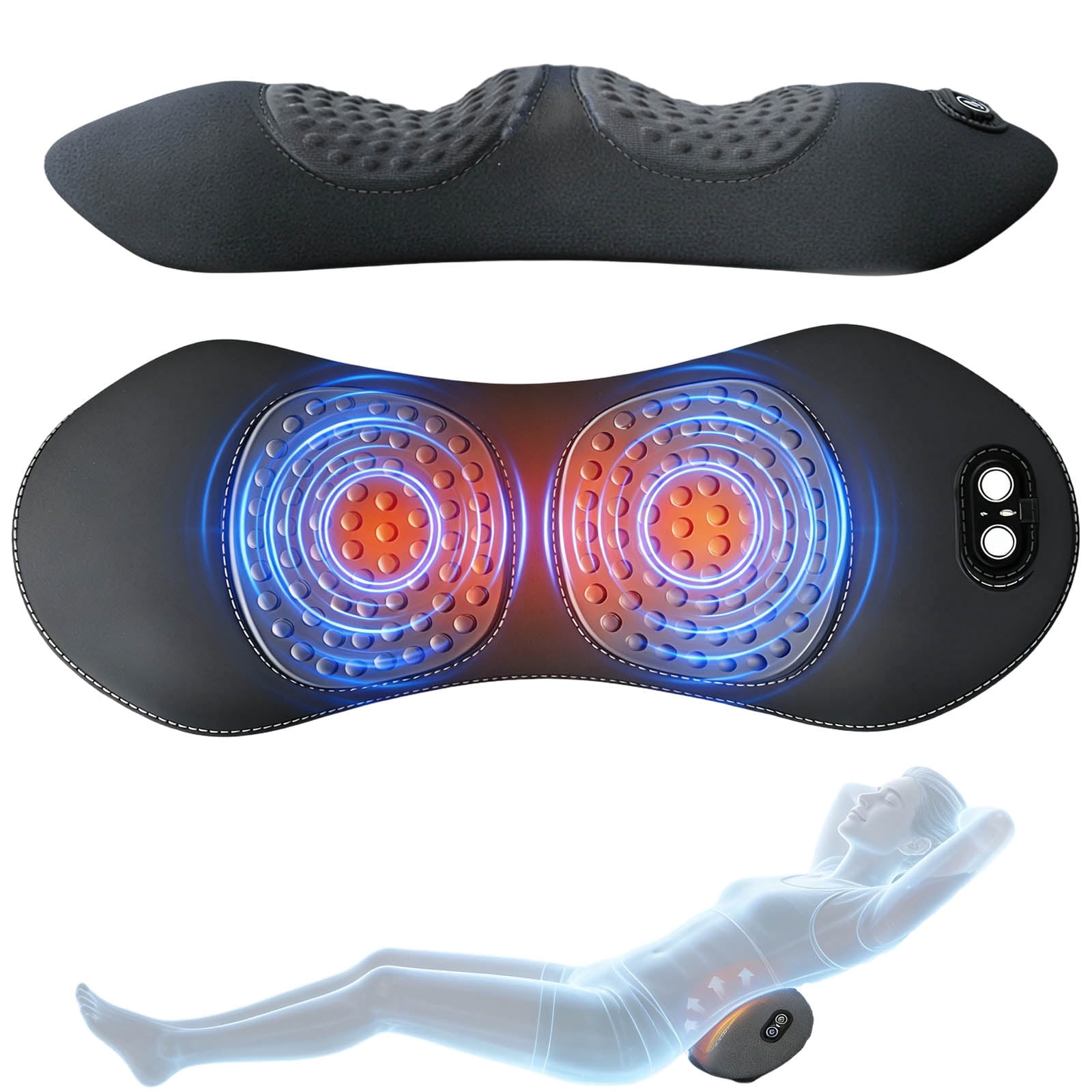 3 in 1 Back Massager, Electric Lumbar Support Pillow with Heat ...