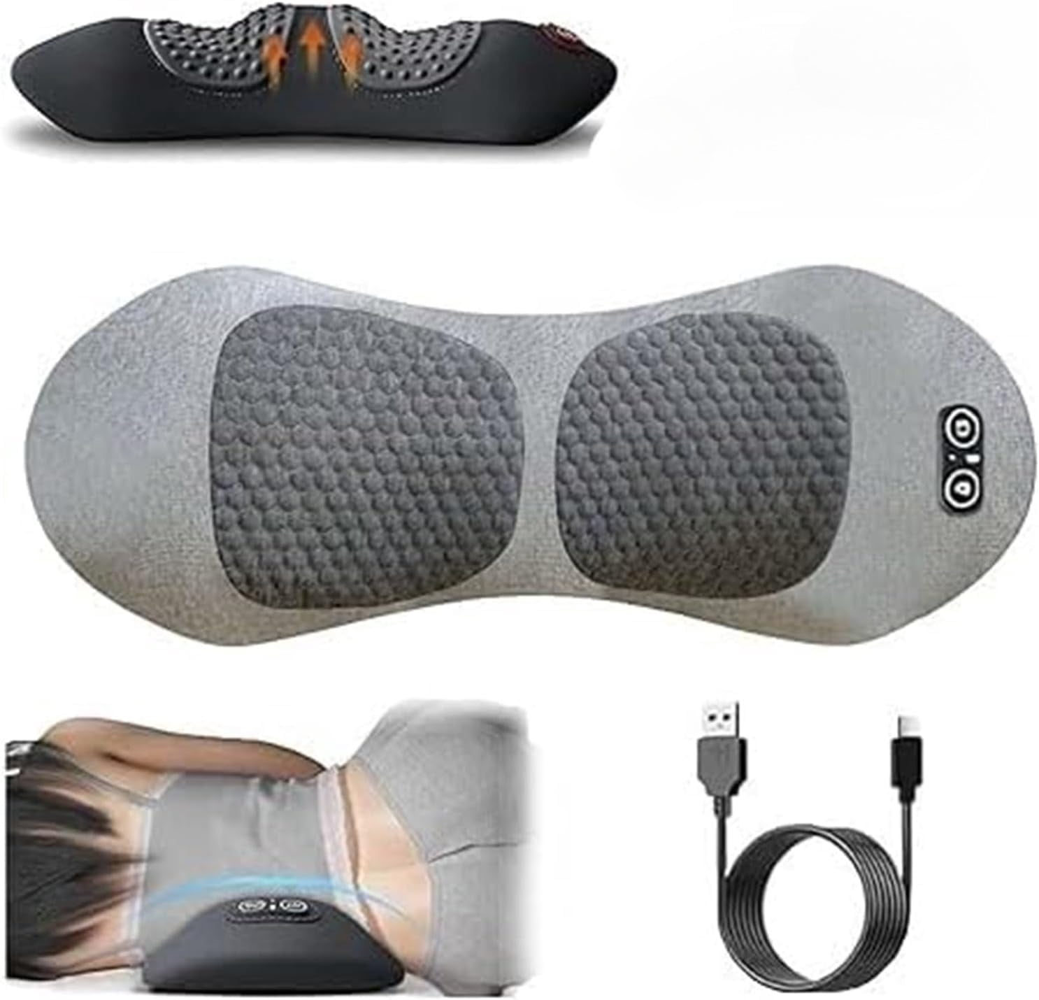 3 in 1 Back Massager - Electric Lumbar with Heat, Vibration, Traction ...