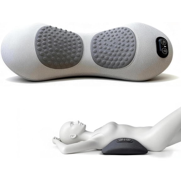 3 in 1 Back Massager, Triple Fusion Electric Traction, Heated Compression Pain Relief, Back Support for Sciatica & Neck Shoulde (Gray)