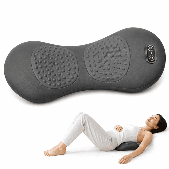 3 in 1 Back Massager with Heat and Vibration, Ergonomic Back Support Cushion for Bed, Sofa and Office Chair Use