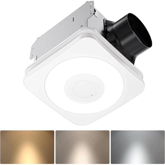 3-in-1 Bathroom Exhaust Fan with Light & Humidity Sensor, 160 CFM, 1.0 Sone, Auto-On at 60% Humidity, 1500LM, 3CCT, Night Light, ENERGY STAR, HVI/FCC/ETL, Ceiling Opening 11.81''x 11.02''