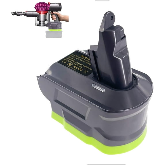 3-in-1 Battery Adapter for Dy-son V6+V7+V8 Vacuum Cleaner, Vacuum Adapter Convert for Ryo.bi 18v Lithium Battery to for Dy.son V6 V7 V8 Animal Absolute Stick Handheld Vacuum Cleaners