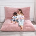 thumbnail image 1 of Hobestluk 3 in 1 Convertible Giant Bean Bag Chair, Machine Washable Cover Bean Bag Cushion for Adults, Pink, 1 of 9