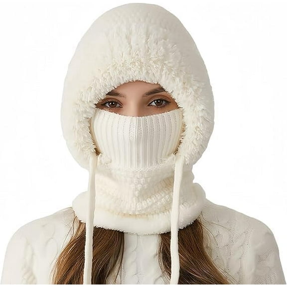 3 in 1 Beanie Hat With Scarf And Mask, Multiple Colors Available, High-Elasticity, Comfortable, Fleece-Lined And Thickened, Coldproof Ski Face Mask