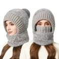 thumbnail image 1 of 3 in 1 Beanie Hat for Woman Polyester Cotton Blend Knit Scarf Hat Warm Autumn Winter Cold Proof Winter Hat, 1 of 6