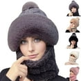 thumbnail image 1 of 3 in 1 Beanie Hat for Women, 2025 Upgraded Hat with Scarf Face Cover, Fall Winter Warm Windproof Hat for Skiing Hiking Gray L, 1 of 4