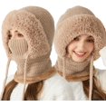 thumbnail image 1 of 3 in 1 Beanie Hat for Women, Beanie Mask, & Scarf in One, Cold Resistant Hats, Windproof Warm Snow Cap, 1 of 8