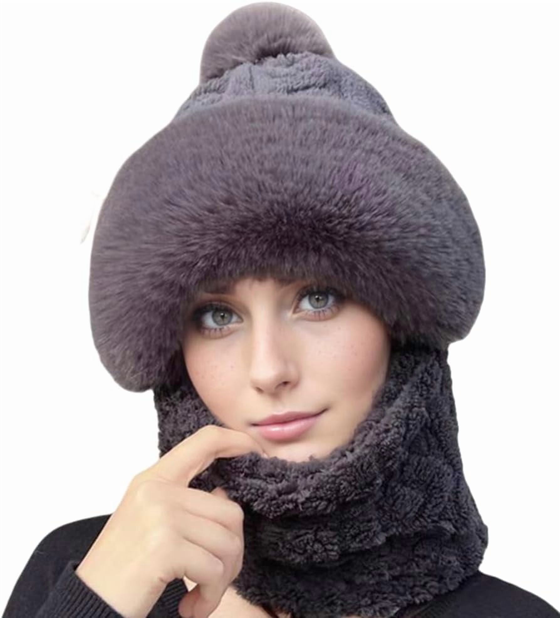 3 in 1 Beanie Hat with Scarf and Mask, Windproof Beanie Hat 