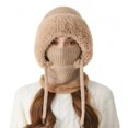 thumbnail image 1 of 3 in 1 Beanie Hat with Scarf and Mask, Women Fleece Lined Beanie Hat Scarf Mask Set, Autumn and Winter Knitted Hat for Women, 1 of 6