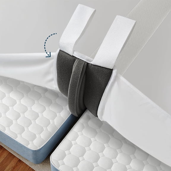 3-in-1 Bed Bridge Twin to King Converter Kit with Attached Fitted Sheet & Strap, Split King Gap Filler for Adjustable Bed, Mattress Bridge Connector for Guest Room, Vacation Rentals, Hotel