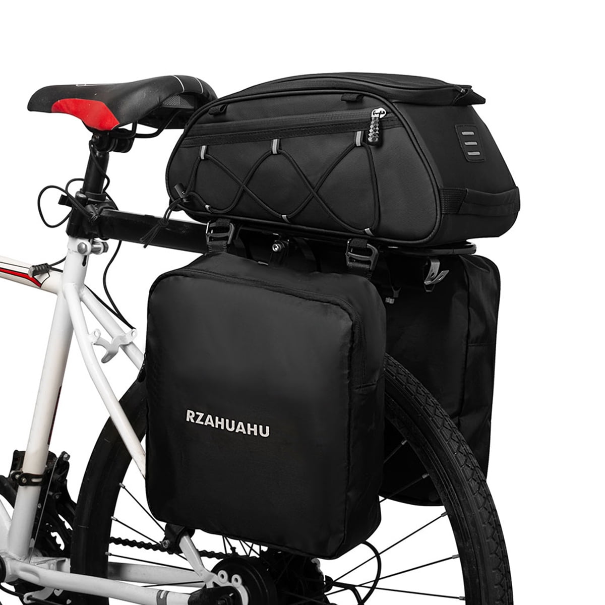 3 in 1 Bike Rack Bag Trunk Bag Waterproof Rear Seat Bag Cooler Bag with 2 Side Hanging Bags Cycling Cargo Luggage Bag Pannier Shoulder Bag Walmart