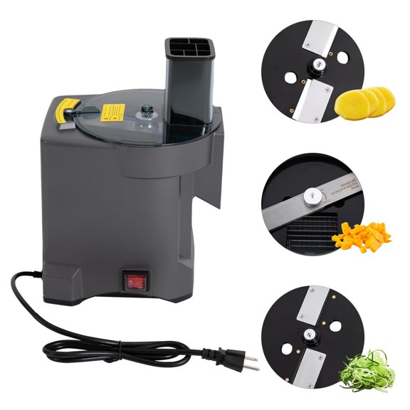 3-in-1 Black Corded Electric Commercial Vegetable Processor Egetable Slicer Shredder Dicer with 3 Blades