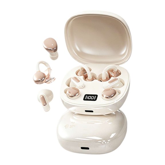 3-in-1 Bluetooth Wireless Earbuds With Charging Case ,Interchangeable Clip-On, in-Ear & Sleep Earphones, 48H Playtime, V6.0 Bluetooth, Noise Reduction for Office Commute