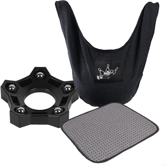 3-in-1 Bowling Basics Accessories Kit, Microfiber Bowling Ball Towel Kit, Bowlings Rotating Ball Cup Set, Microfiber Bowlings Seesaw Towel Set