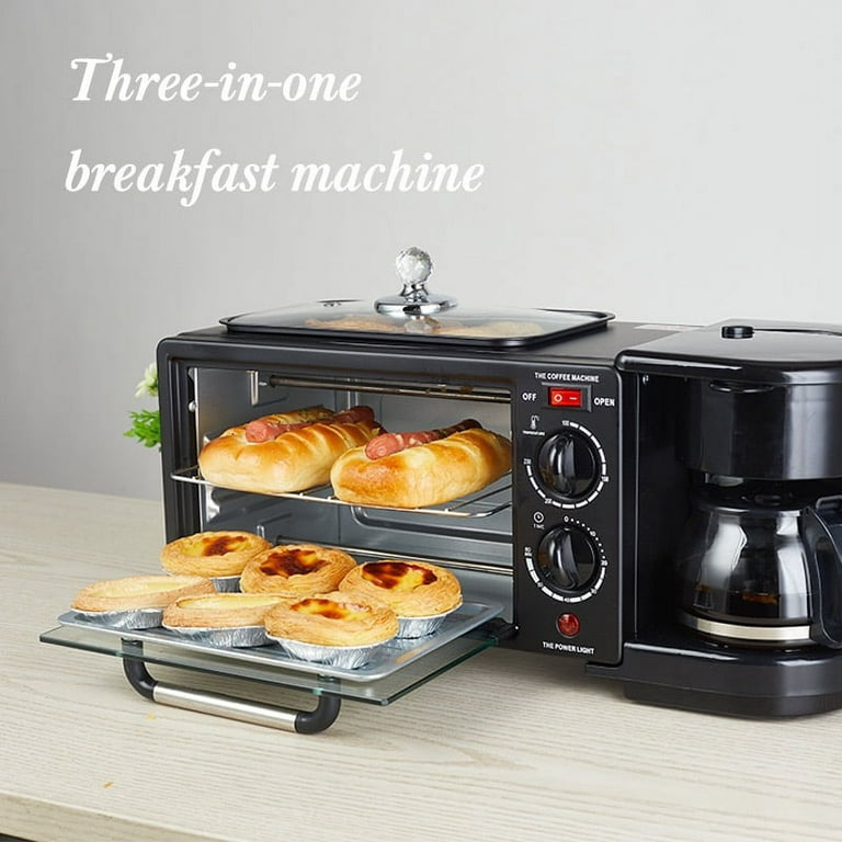 3-in-1 breakfast maker creates fry-up, toast and coffee all at once