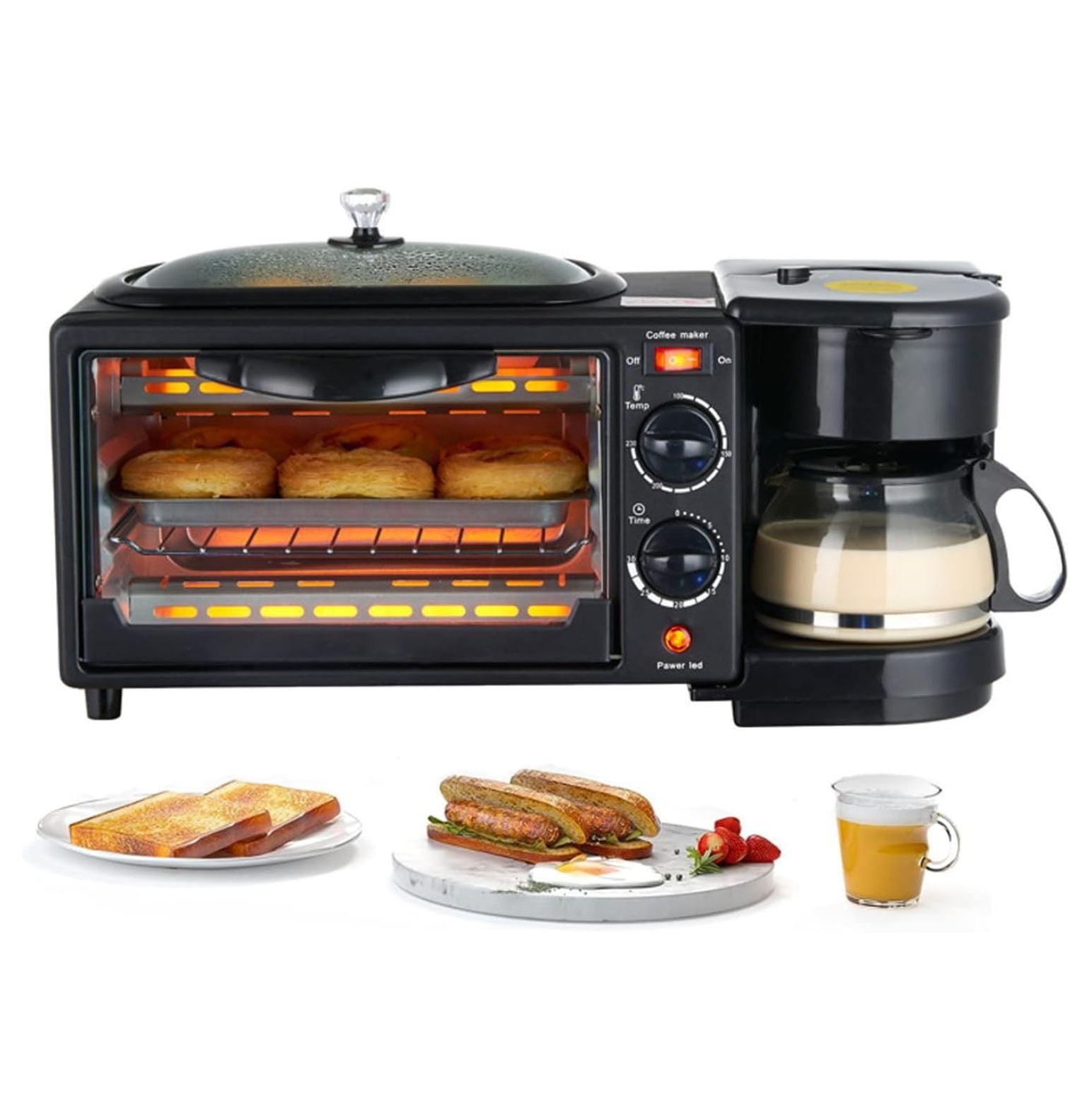 3-in-1 Breakfast Station - Includes Coffee Maker, Non-Stick Griddle ...