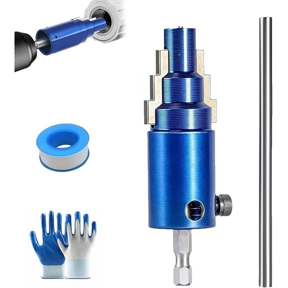 3-in-1 Broken Pipe & Valve Extractor, Adjustable Pipe Nipple Thread Remover, Electric Drill & Manual Compatible Plumbing Repair Tool for 1/2", 3/4", 1" Pipes (1pcs)