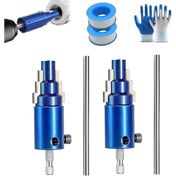 3-in-1 Broken Pipe & Valve Extractor, Adjustable Pipe Nipple Thread Remover, Electric Drill & Manual Compatible Plumbing Repair Tool for 1/2", 3/4", 1" Pipes (2pcs)