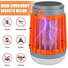 3-in-1 Bug Zapper Mosquito Killer Lamp — Solar & Battery Powered Electric Insect Zapper — Rechargeable Waterproof Fly Pest Attractant Trap — Indoor/Outdoor — Orange — Hanging Hook