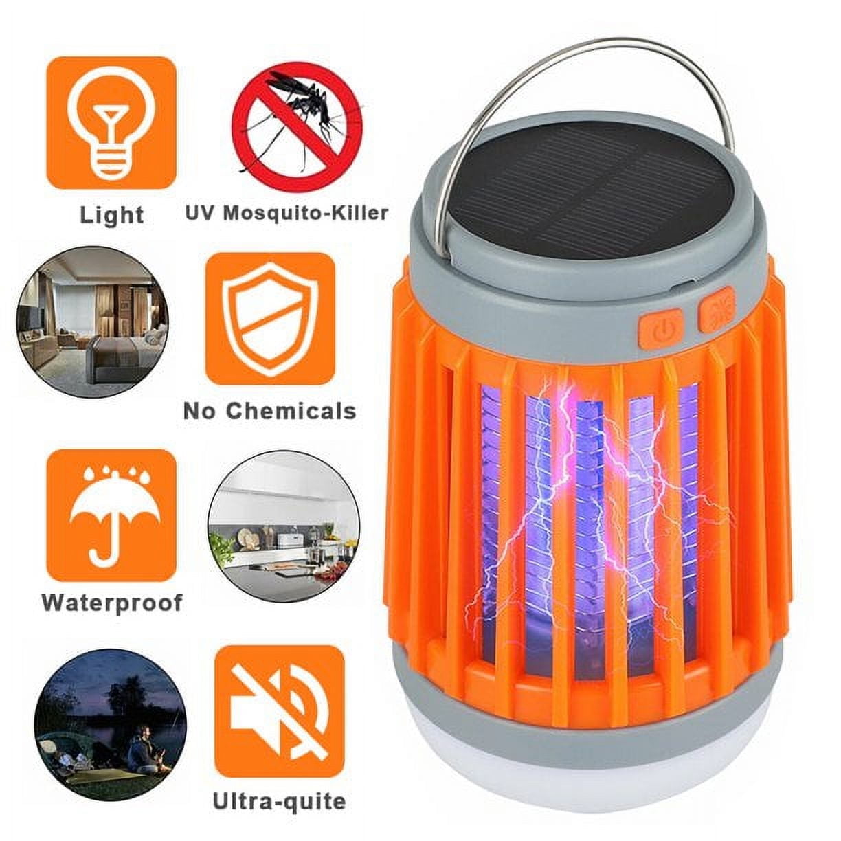 3in1 Bug Zapper Mosquito Killer Lamp,Solar Operated and Battery
