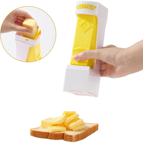 3-in-1 Butter Slicer and Cheese Grater, Stainless Steel Blade with Airtight Storage Container for Refrigerator, Dishwasher Safe Kitchen Tool