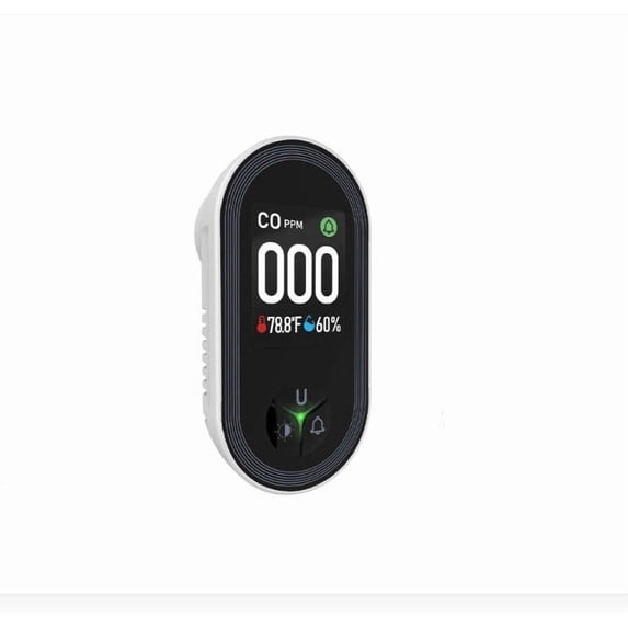 3-in-1 CO Detector Temperature and Humidity Monitor, Digital Display Alarm for Kitchen Garage Indoor Air Quality, Battery Powered Safety Sensor,B