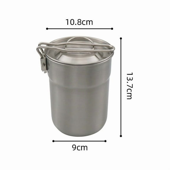 3-in-1 Camping Cook Pot, Stainless Steel Lunch Box With Vented Lid & Foldable Handle, Outdoor Cooking Pot, Mug, Bowl For Camping, Hiking, Backpacking