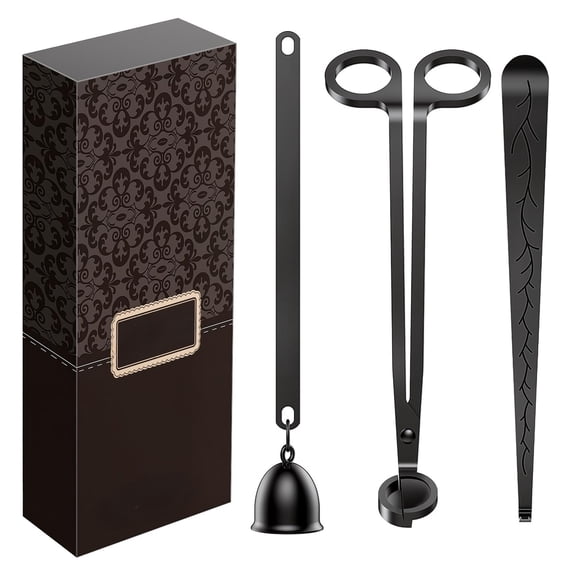 3 in 1 Candle Accessory Set, Candle Wick Trimmer Cutter, Candle Snuffer Extinguisher, Wick Dipper with Gift Package for Candle Lover